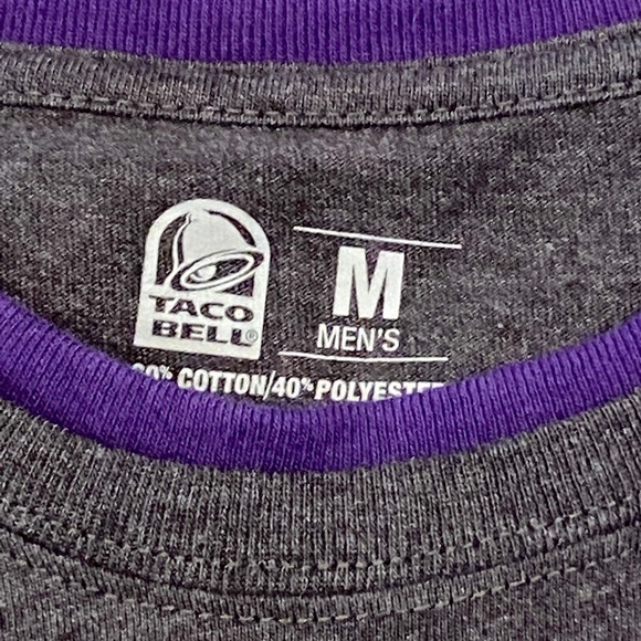 Men's Taco Bell Mock 2-piece Graphic Crew Neck Tee Shirt T-Shirt Size Medium EUC - Picture 5 of 5